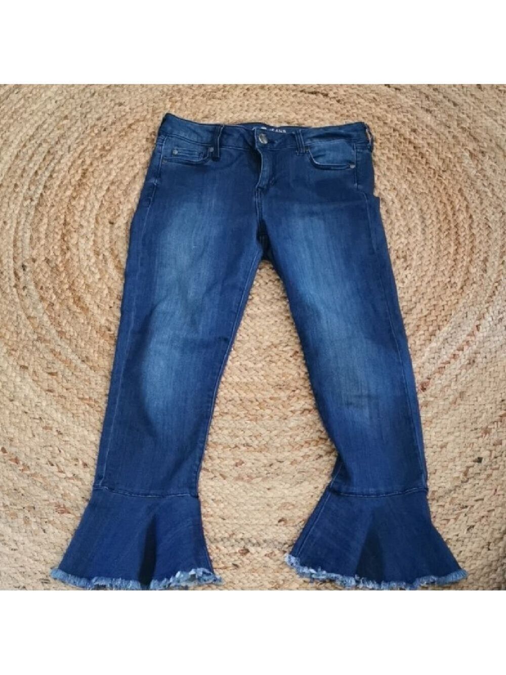 CP hippie bohochic 5 pocket low rise cropped blueflare bell bottom with . Size 7